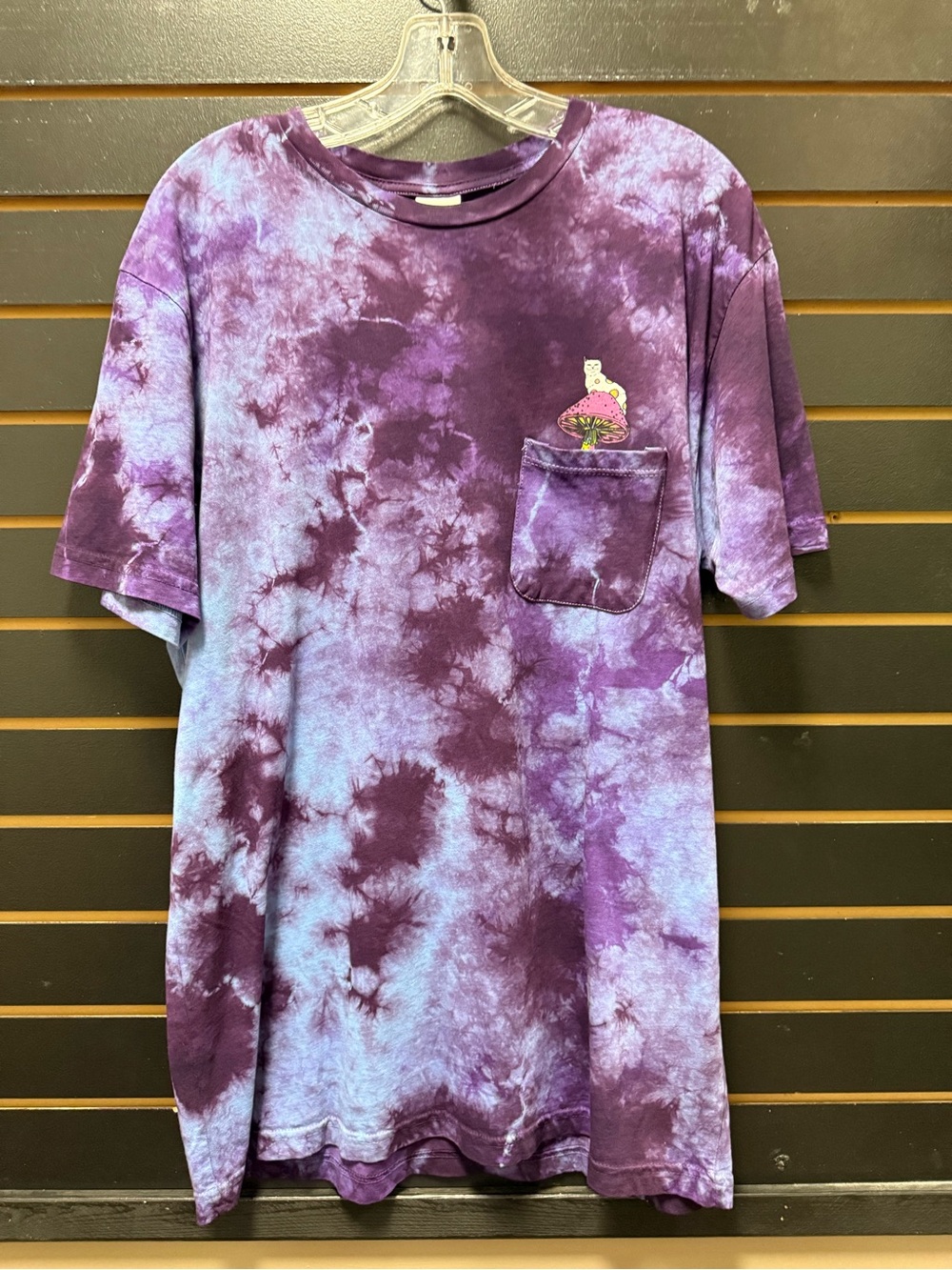 RIPNDIP Lord Nermal Mushroom Purple Tie Dye Pocket T-Shirt L